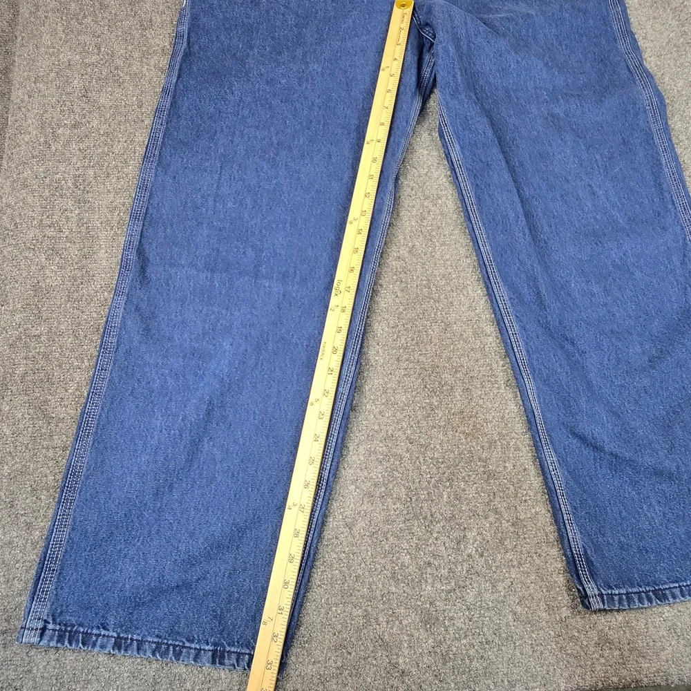 Carhartt Mens Denim Bib Overalls R07 DST Dark Stonewash Blue 44 x 32 Workwear